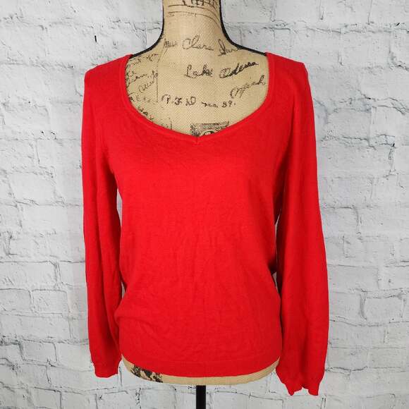 Vero Moda Sweater top Sz XL red long sleeve cozy A11 - Picture 1 of 5